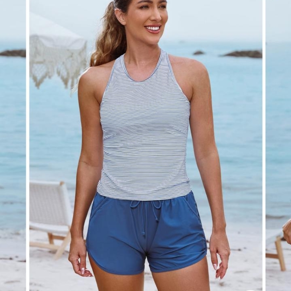 Nautical Striped Swim Coverup Set